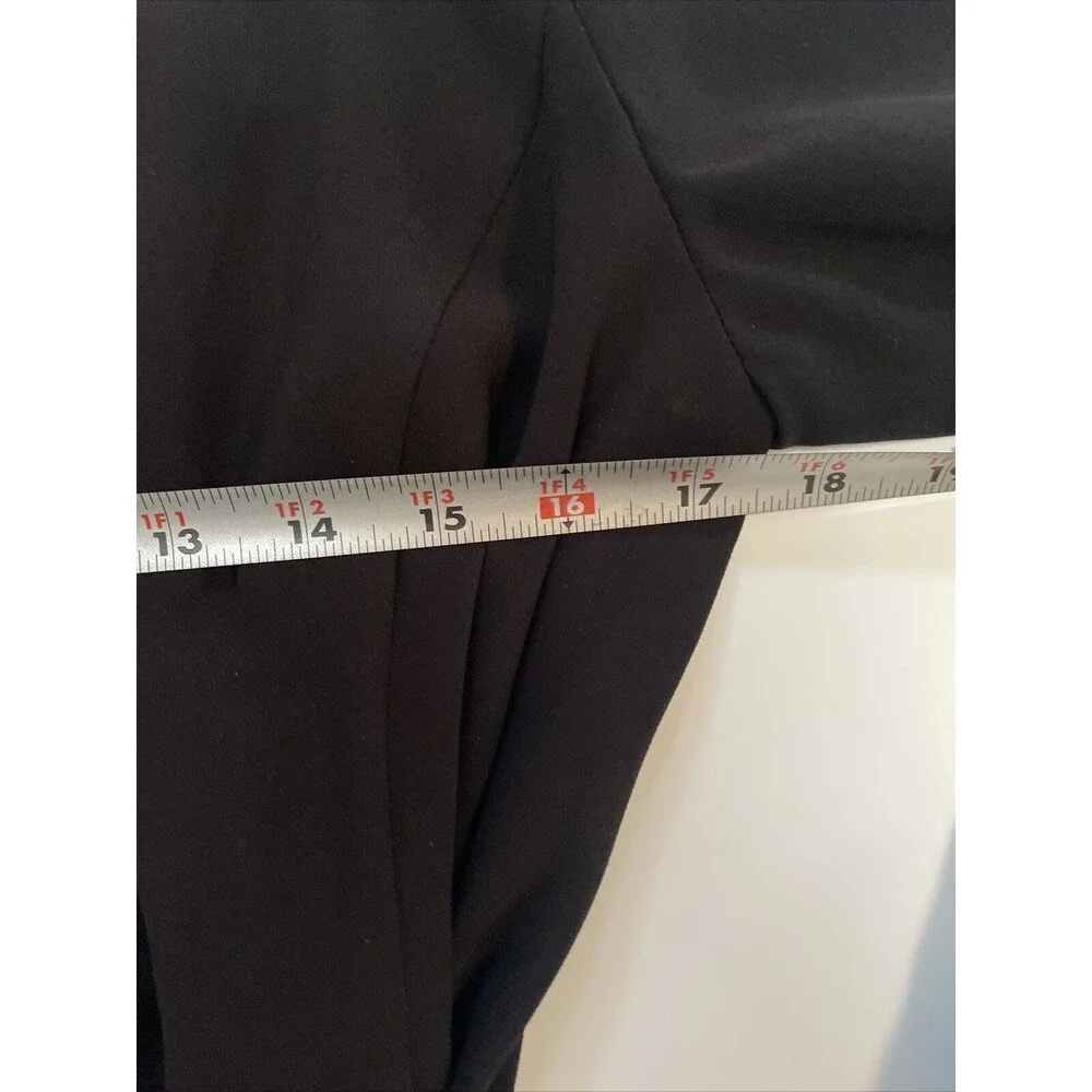 St. John Dress Women’s 10 Black Wrap V-Neck 3/4 Sleeves Silk Lining Buckle Sz4 - Picture 7 of 9
